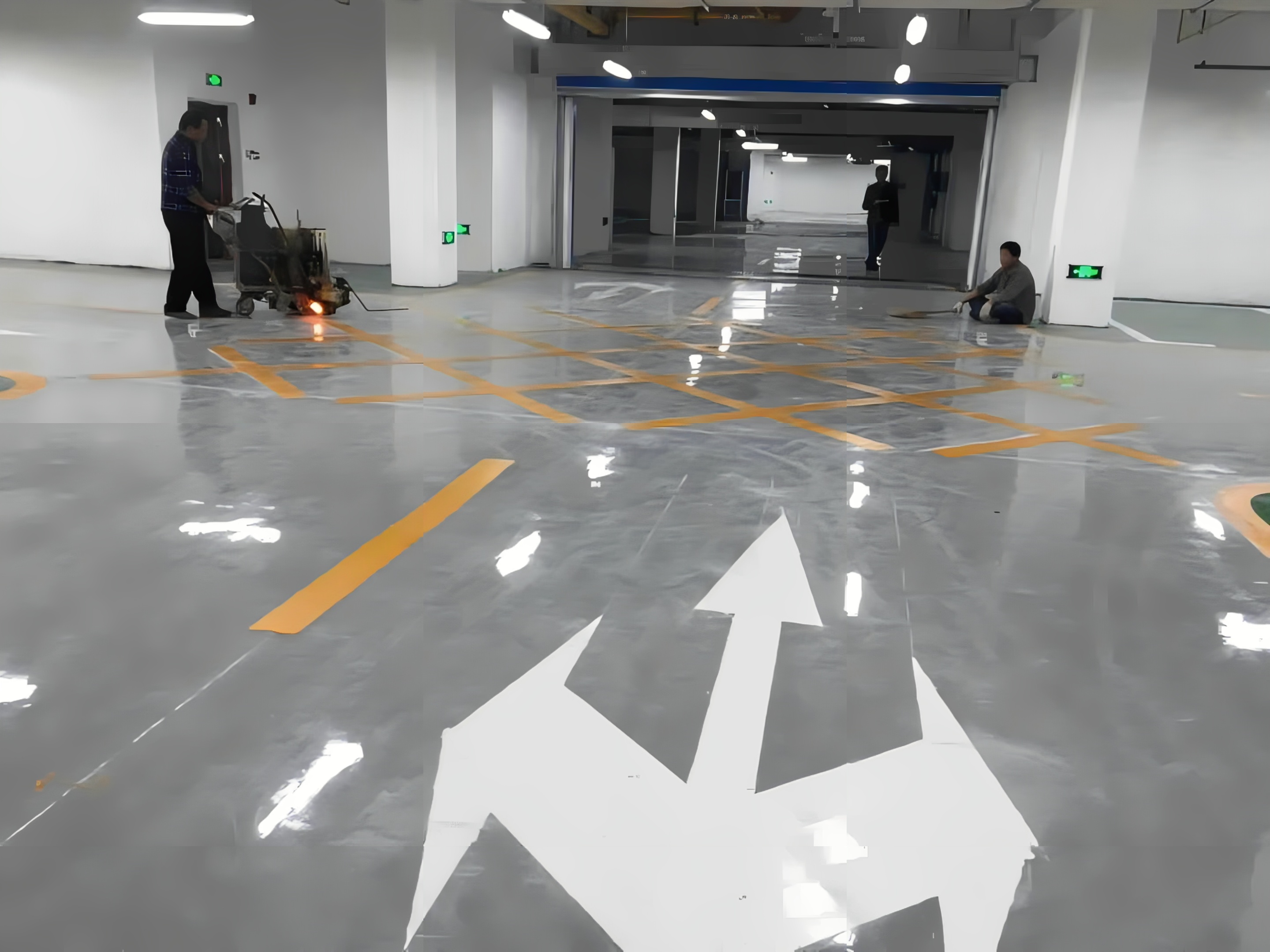 地下停車場劃線施工